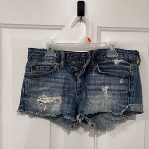 American Eagle Outfitters Distressed Blue Jean Shorts